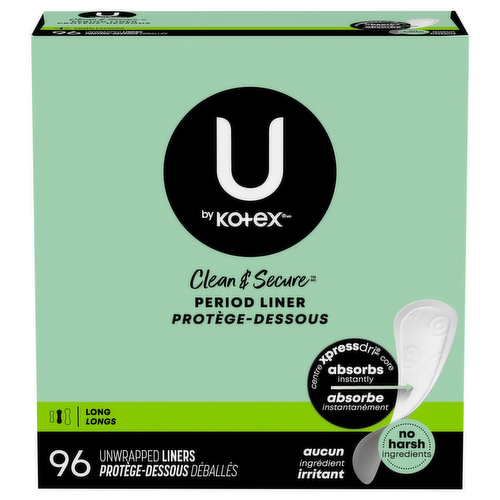 U PANTY LINERS CLEAN SECURE LONG 96s