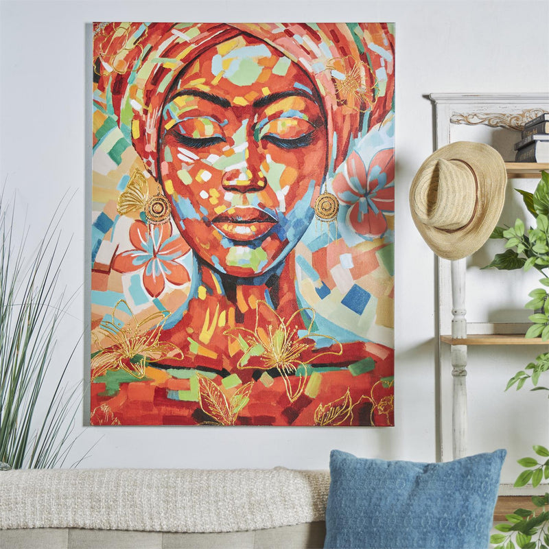 MULTI COLORED CANVAS WOMAN