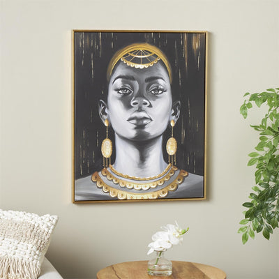UMA BLACK CANVAS FRAMED WALL ART