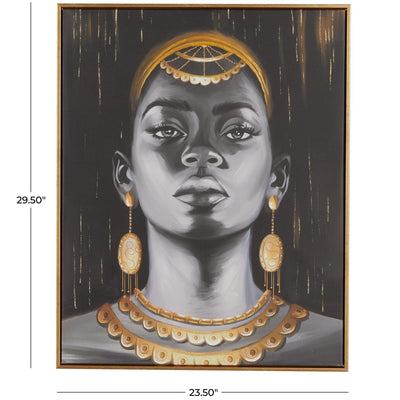 UMA BLACK CANVAS FRAMED WALL ART