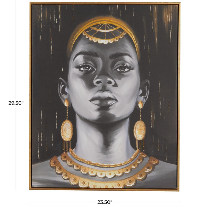 UMA BLACK CANVAS FRAMED WALL ART