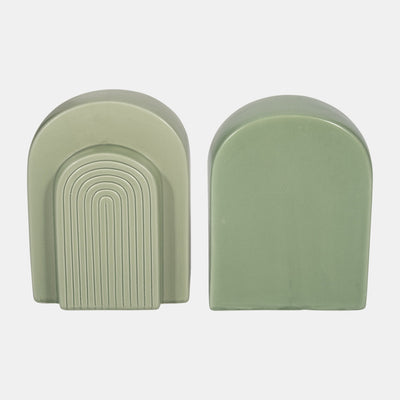 CER, S/2 7" ARCH BOOKENDS - DARK SAGE