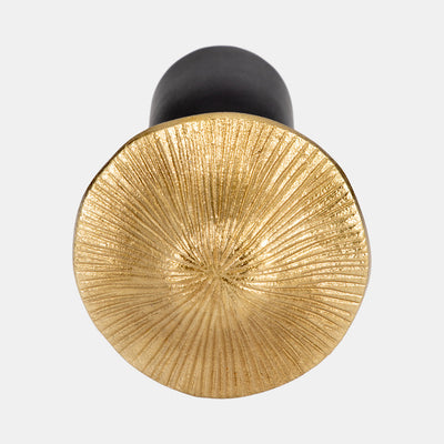METAL 9" MUSHROOM DECO - BLACK/GOLD