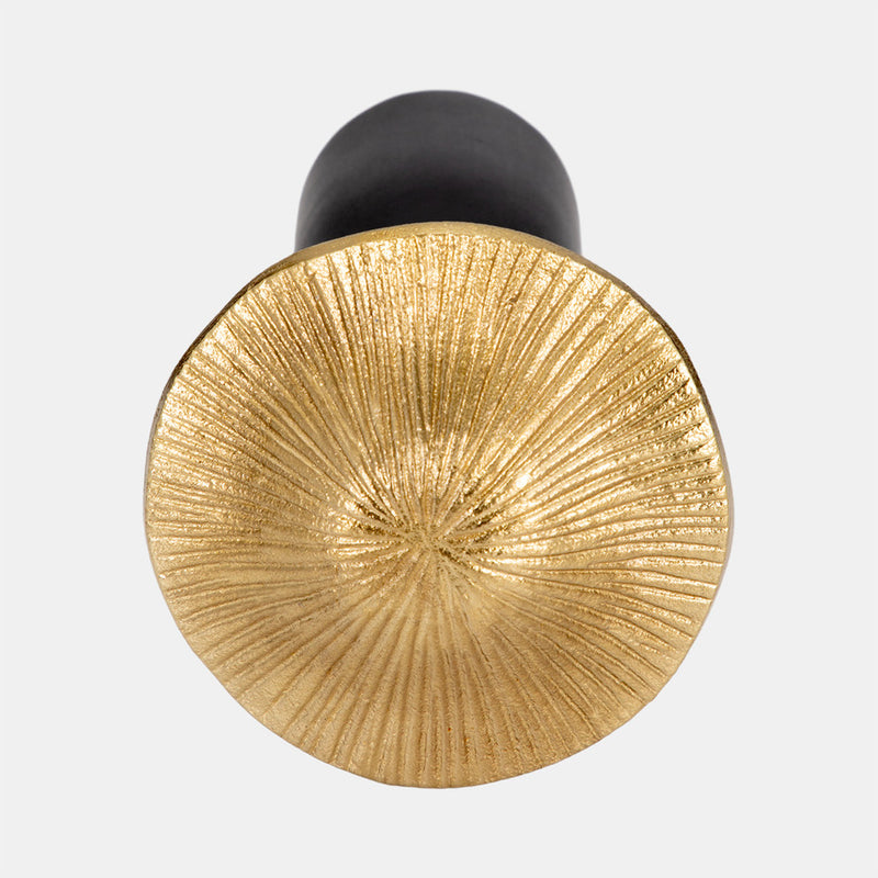 METAL 9" MUSHROOM DECO - BLACK/GOLD