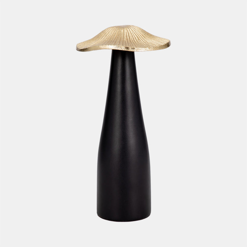 METAL 9" MUSHROOM DECO - BLACK/GOLD