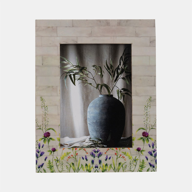 RESIN 5 X 7 PURPLE FLOWER FIELD PHOTO FRAME