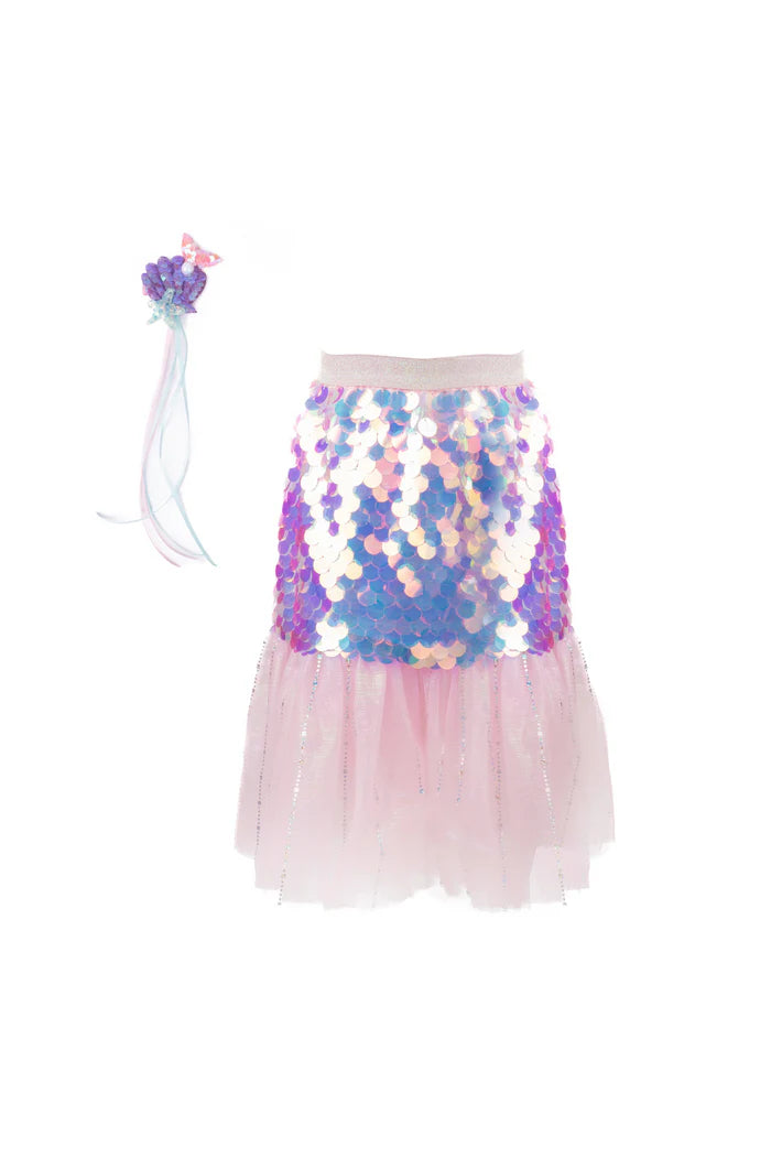 BLING MERMAID SKIRT & CLIP PINK SIZE 4-6