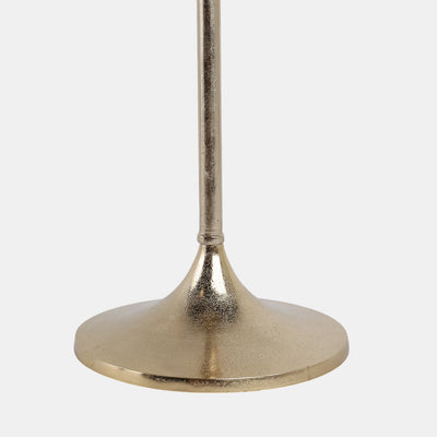 27 X 10" MARBLE TOP DRINK TABLE - TAN/GOLD