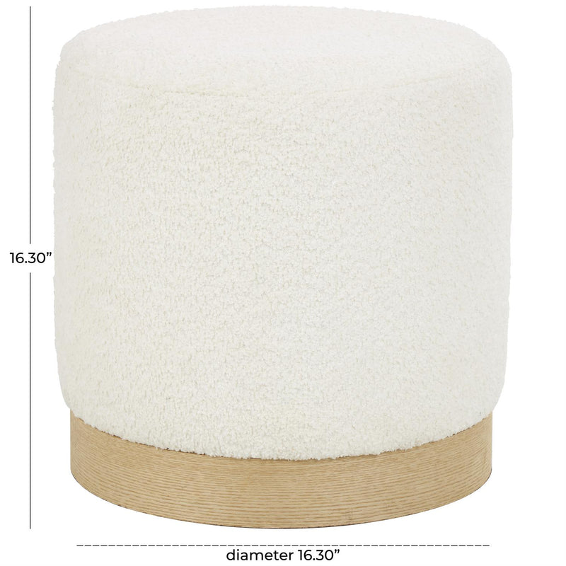 BOUCLE WHITE OTTOMAN