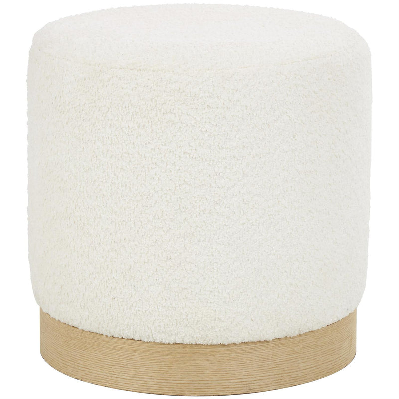 BOUCLE WHITE OTTOMAN