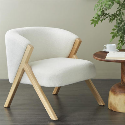 BOUCLE WHITE ARMCHAIR