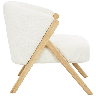 BOUCLE WHITE ARMCHAIR