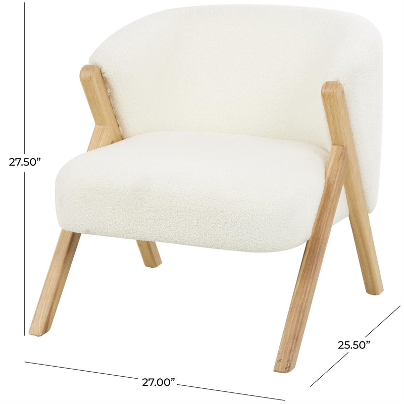 BOUCLE WHITE ARMCHAIR