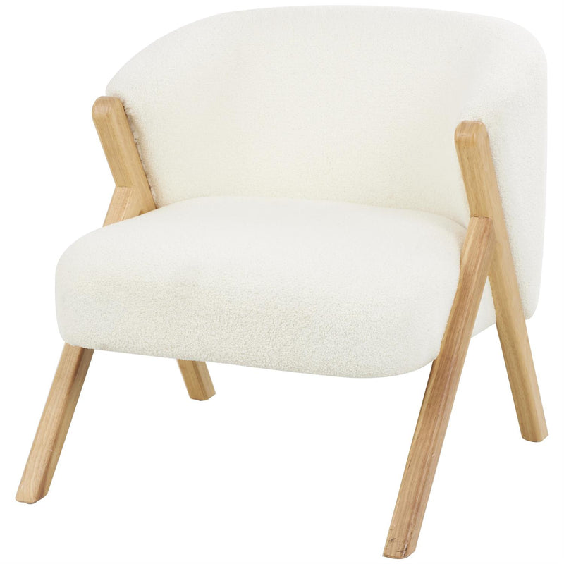 BOUCLE WHITE ARMCHAIR