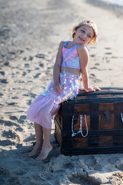 BLING MERMAID SKIRT & CLIP PINK SIZE 4-6
