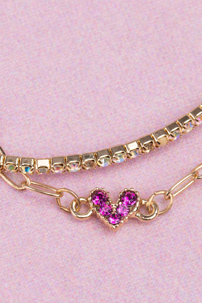 2 PIECE BOUTIQUE CHIC LINKED LOVE BRACELETS