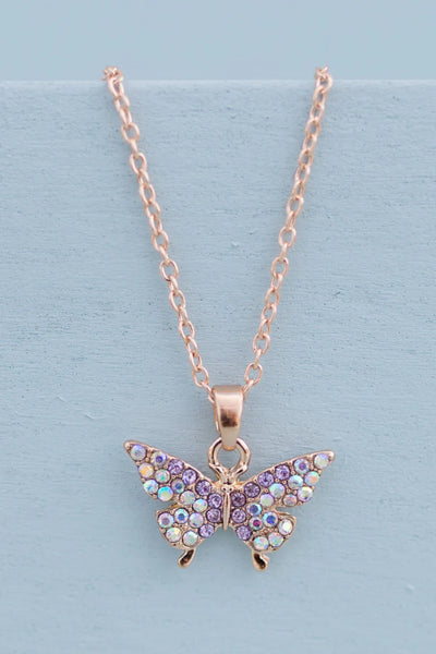 BOUTIQUE BUTTERFLY GEM NECKLACE