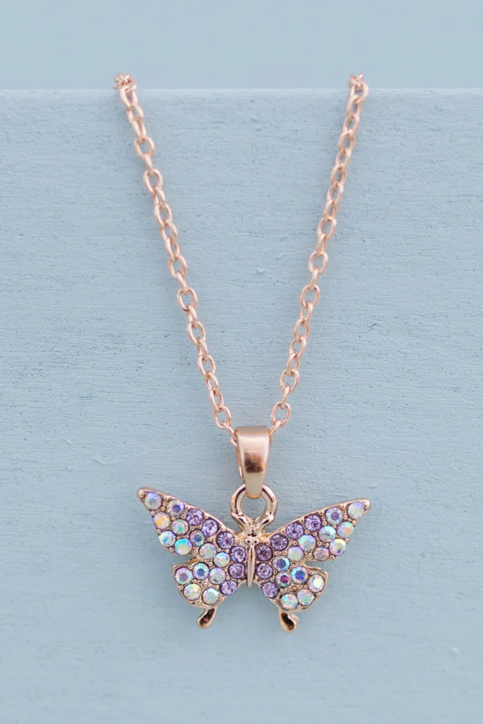 BOUTIQUE BUTTERFLY GEM NECKLACE