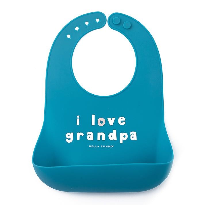 WONDER BIB SILICONE BABY BIB - I LOVE GRANDPA