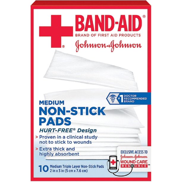 BAND-AID NONSTICK PAD 2X3 10S
