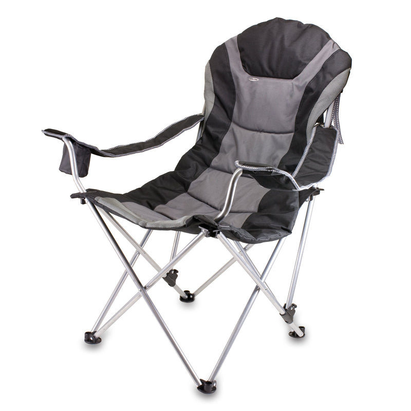 RECLINING CAMP CHAIR- BLACK WITH GRAY