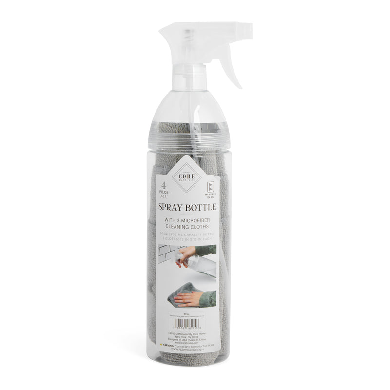 PURE CLEAN SPRAY BOTTLE+CLOTHS-SMOKE