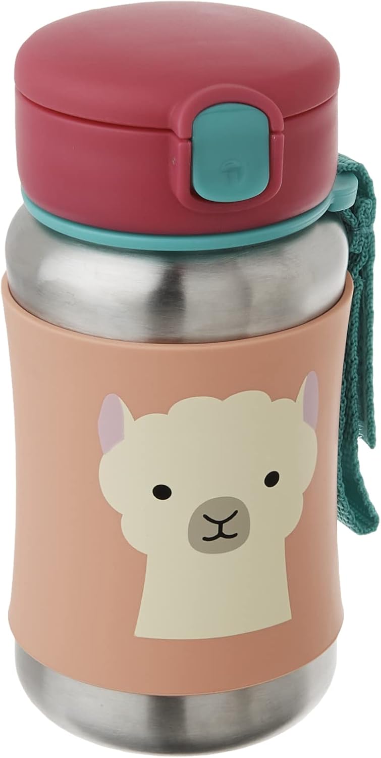 ZOO STAINLESS STEEL STRAW BOTTLE LLAMA