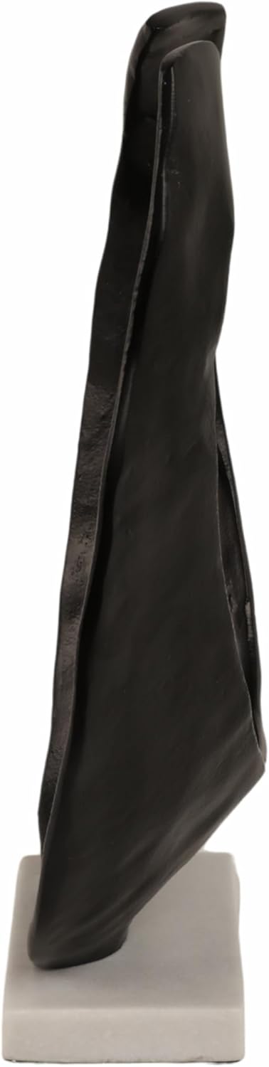 18" BLACK/WHITE CURVED HORSESHOE ON MARBLE BASE