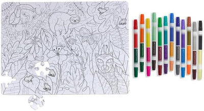 COLOUR BY NUMBER PUZZLE - JUNGLE 100 PIECES