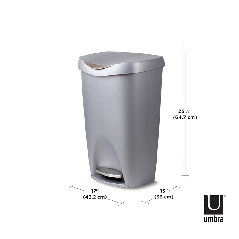 BRIM 13-GALLON TRASH CAN - NICKEL