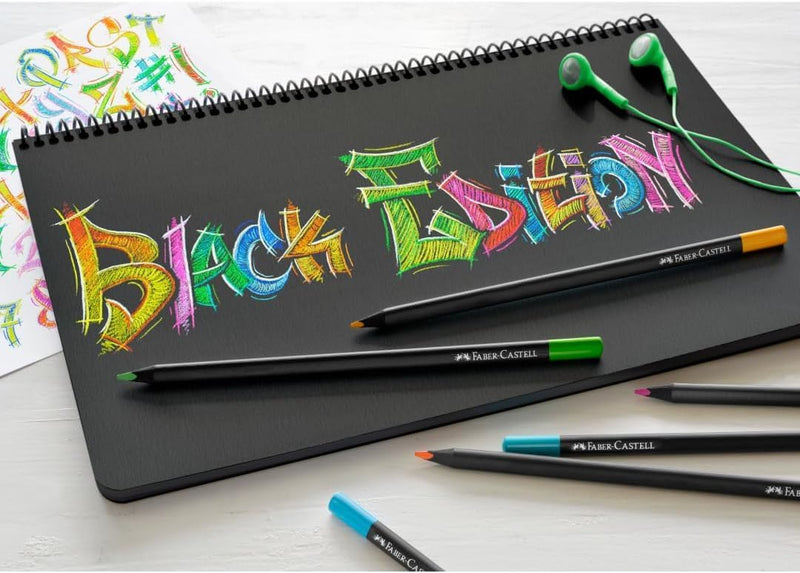 COLOURING PENCILS BLACK EDITION - TIN OF 12