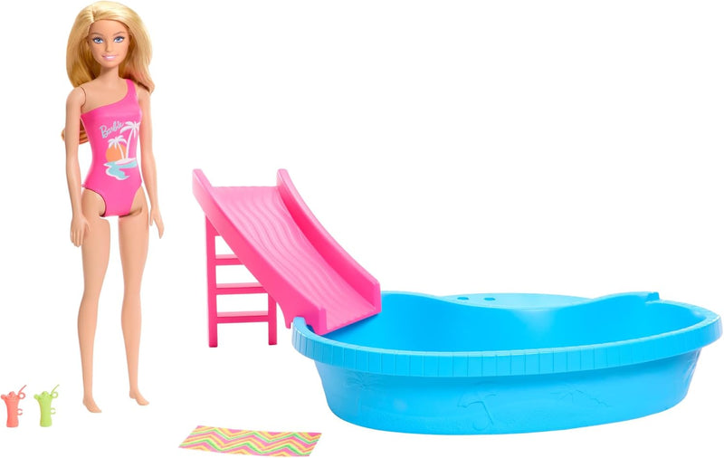 BARBIE DOLL & POOL PLAYSET, BLONDE