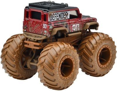 HOT WHEELS MONSTER TRUCKS 1:64 SCALE DEMOLITION DOUBLES - LAND ROVER DEFENDER VS TOWN HAULER TWIN PACK