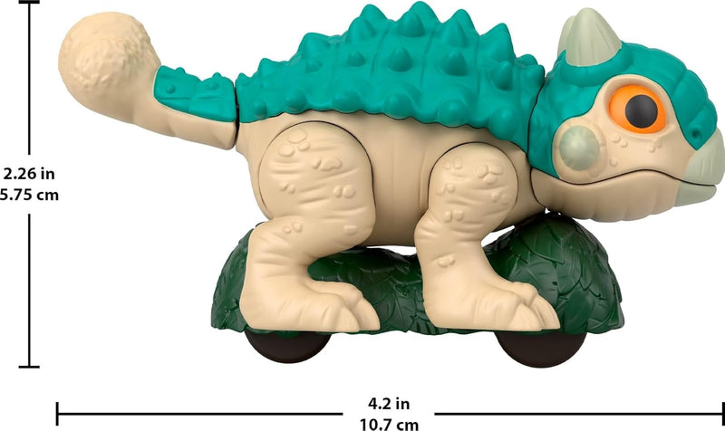 IMAGINEXT JURASSIC WORLD DINOSAUR, ANKYLOSAURUS PUSH-TOY