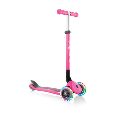 PRIMO FOLDABLE SCOOTER WITH LIGHTS- DEEP PINK