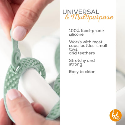 SIPPIGRIP FOOD-GRADE SILICONE BABY BOTTLE HOLDER & SIPPY CUP STRAP