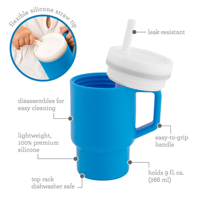 MY 1ST TUMBLER SILICONE SIPPY CUP WITH STRAW & HANDLE 9OZ
