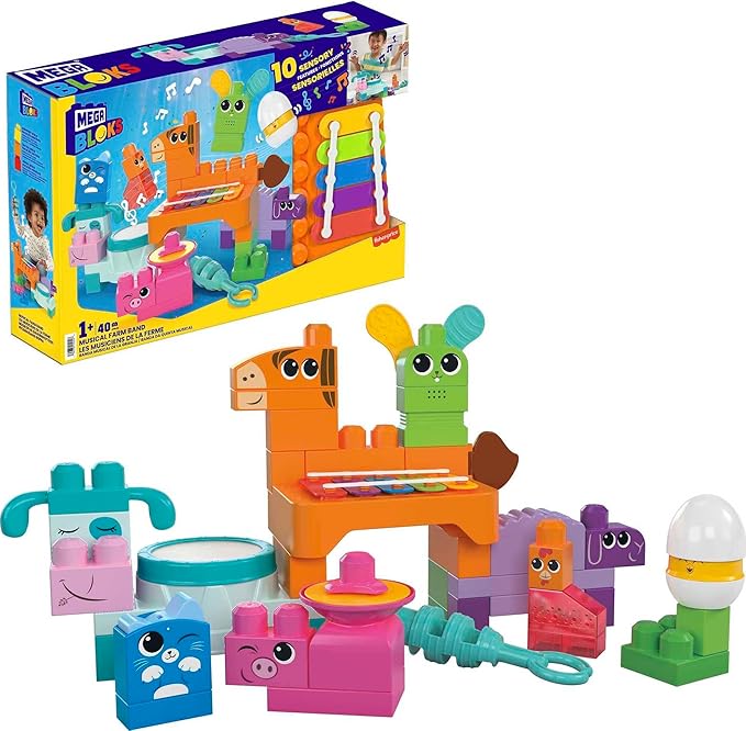 MEGA BLOKS MUSICAL FARM BAND SENSORY BLOCK TOY