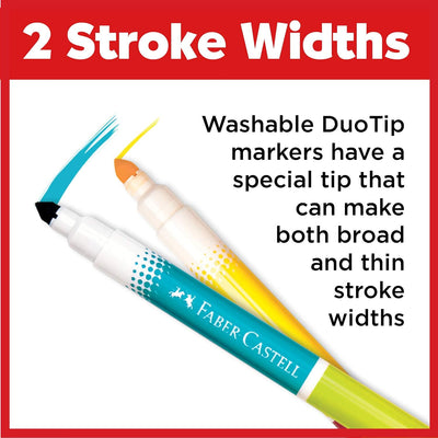 DUO-TIP WASHABLE MARKERS - 24 COUNT, 48 COLOURS