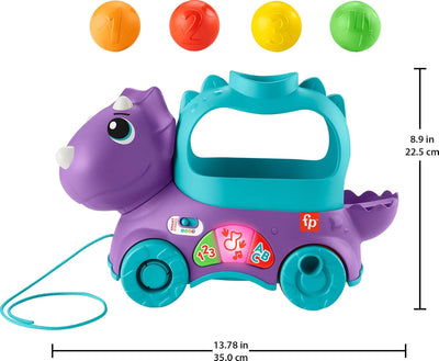LEARNING TOY POPPIN' TRICERAPTOPS DINOSAUR PULL-ALONG BALL POPPER