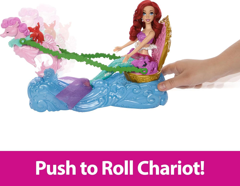 DISNEY PRINCESS ARIEL MERMAID DOLL & ROLLING CHARIOT