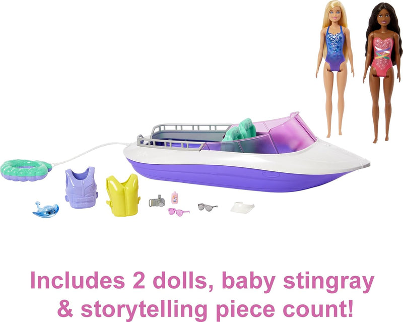 BARBIE MERMAID POWER DOLLS & TOY BOAT PLAYSET