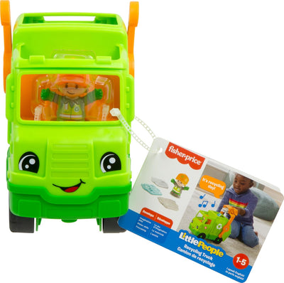 LITTLE PEOPLE MUSICAL TOY RECYCLING TRUCK GARBAGE VEHICLE