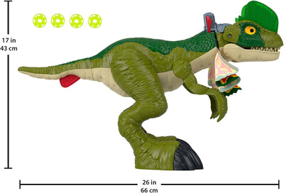 IMAGINEXT JURASSIC WORLD DINOSAUR TOY THRASH ATTACK DILOPHOSAURUS