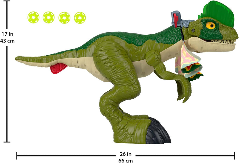 IMAGINEXT JURASSIC WORLD DINOSAUR TOY THRASH ATTACK DILOPHOSAURUS