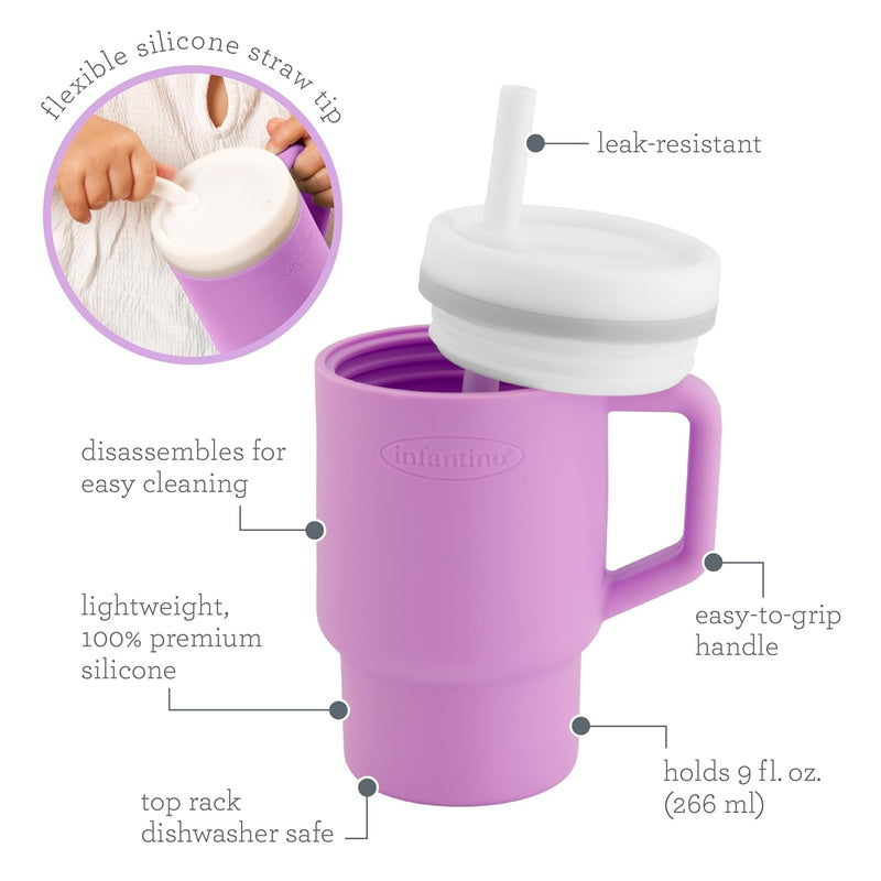 MY 1ST TUMBLER SILICONE SIPPY CUP WITH STRAW & HANDLE