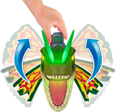 IMAGINEXT JURASSIC WORLD DINOSAUR TOY THRASH ATTACK DILOPHOSAURUS