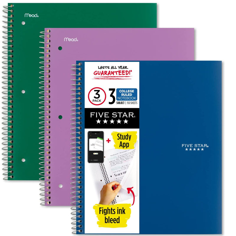 3 CUSTOMIZABLE COLLEGE RULED NOTEBOOK