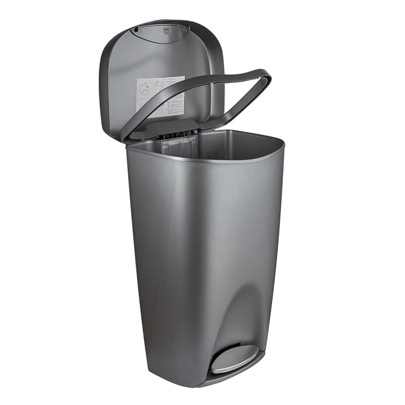 BRIM 13-GALLON TRASH CAN - NICKEL