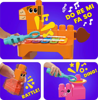 MEGA BLOKS MUSICAL FARM BAND SENSORY BLOCK TOY